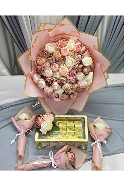 Cyz Home 41 Karışık Şakayık İsteme Çiçeği Buketi & Kişiye Özel 100 Adet İsiml...