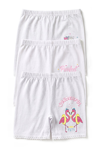 Öts Girl's 3-Piece Printed White Cotton Combed Cotton Mini Shorts Boxer (100%...