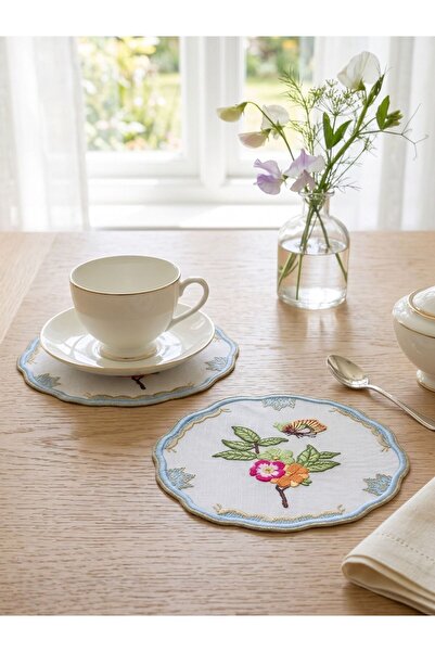 Casare Herend Victoria Compatible Cocktail Napkin Set of 2 Light Blue