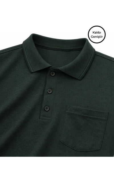 BattalModa Men's Large Size Melange Beneton Polo Collar Short Sleeve Piqué T-Shirt 3Xl-4Xl-5Xl-6Xl-7Xl-8Xl