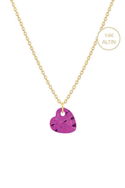 KURSHUNI Shining Heart (Tekli), 14 Ayar Altın Kolye