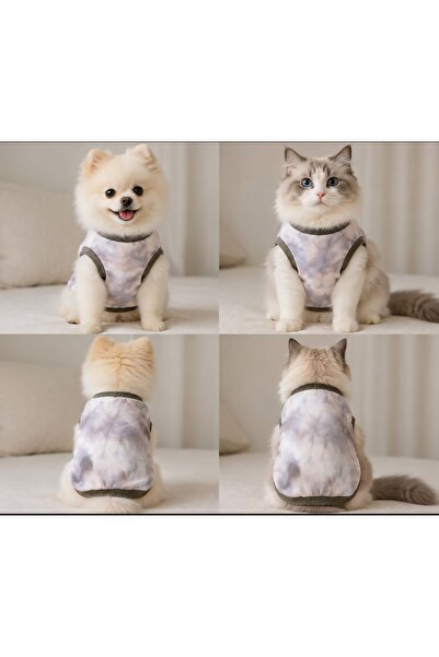 atelyu kedi köpek kıyafetleri batik desen tshirt atlet