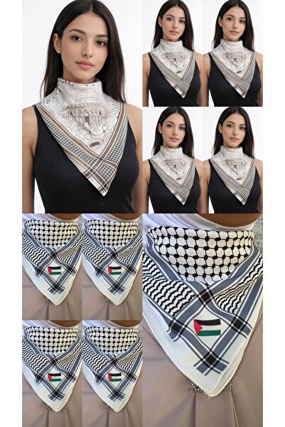 ALDAIYR 10 أوشحة بتصميم فلسطيني 50x50 للجنسين مناسبة للاستخدام اليومي، شال من...
