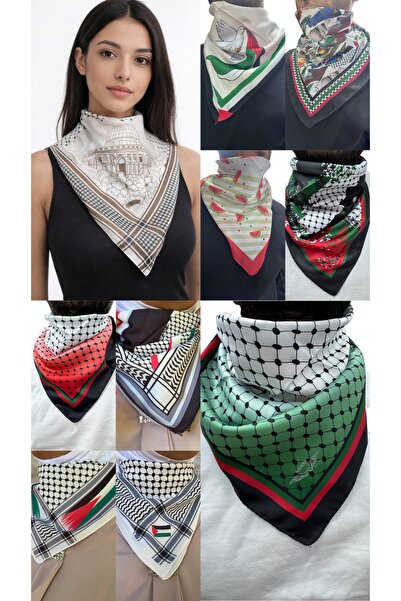 ALDAIYR 10 أوشحة بتصميم فلسطيني 50x50 للجنسين مناسبة للاستخدام اليومي، شال من...