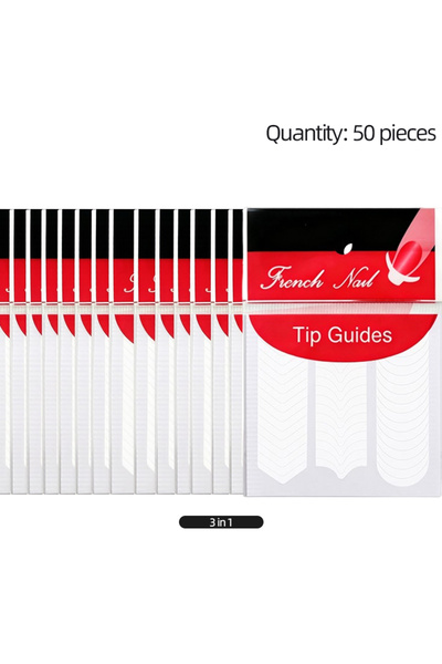 Choice 50pcs 3-in-1 French Tip Manicure Stickers 10/50/100PCS Nail Art Guide ...