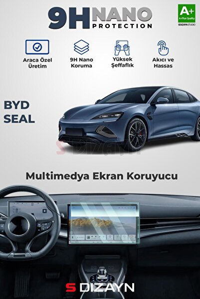 S Dizayn S-Dizayn BYD Seal Awd 15.6 İnç 9H Nano Multimedya Ekran Koruyucu (PA...