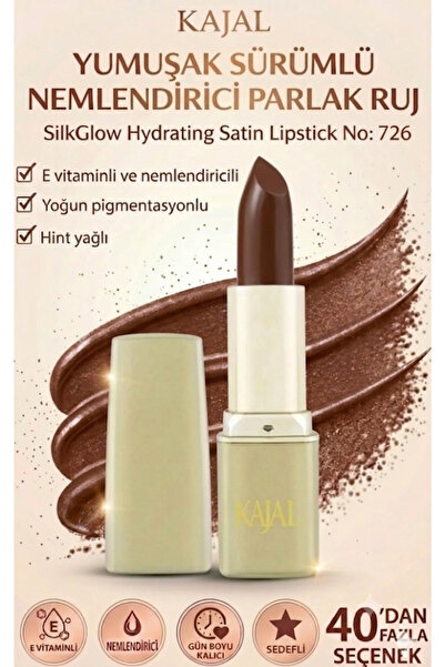 KAJAL Soft Glazed Moisturizing Glossy Lipstick – Silkglow Hydrating Satin Lip...