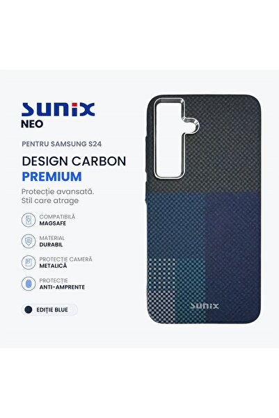 Sunix Husa Neo pentru Samsung S24 S921, Compatibila MagSafe, Design Carbon Pr...
