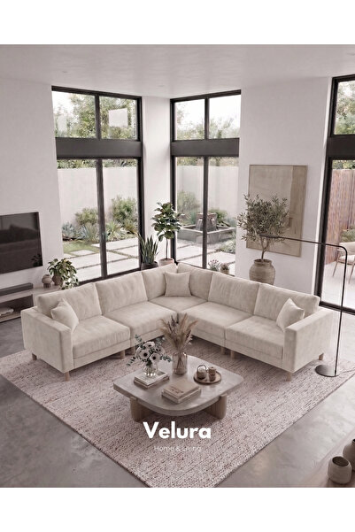 Velura Home & Living Armin Akıllı 5 Modül Köşe Koltuk Takımı & Modern Modüler...