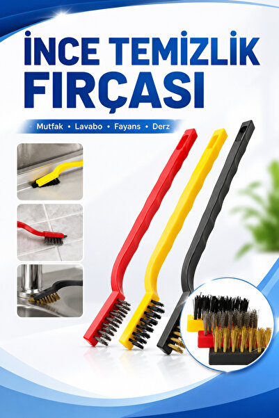 MAROKEN İnce Temizlik Fırçası Banyo Temizlik Fırçası Bakır Derz Arası Temizleme