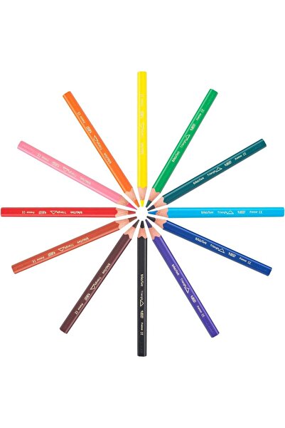 Bic Evolutıon Üçgen Jumbo Boya Kalemi 12 Renk-Kamp Bic-82973511