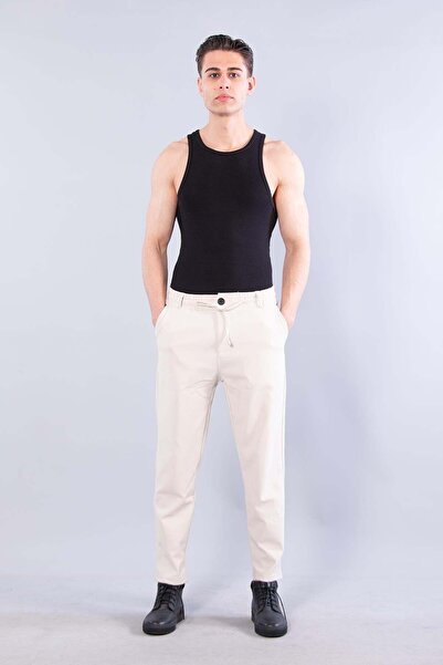 Mckanzie Drawstring Waist Pique Trousers