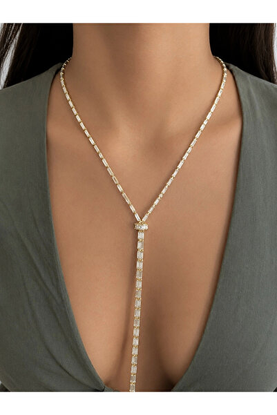 h&b design jewel Vip Baguette Stone Y Necklace