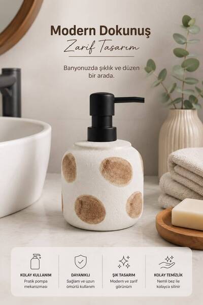 MİORA HOME MODERN SERAMİK SIVI SABUNLUK SİYAH POMPA MUTFAK VE BANYO DEKORATİF...