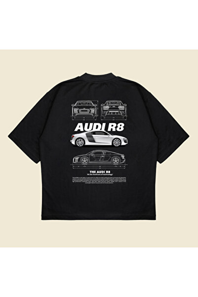 Tarzsokak Audi R8 Boxy Fit Oversize kroj Unisex Majica – Štampano T-Shirt |