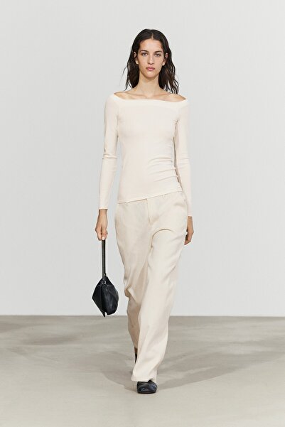 Massimo Dutti Uzun kollu streç top