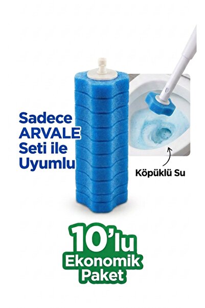 ARVALE 10 Pieces Sponge Blue Toilet Sponge - With Water and Detergent
