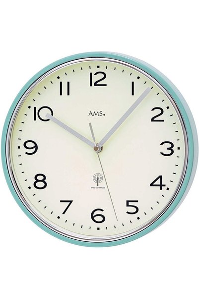 AMS Ceas de perete 5508, cuarț, alb, analogic, modern