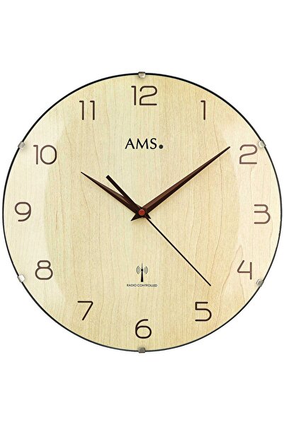 AMS Ceas de perete 5557, cuarț, crem, analogic, modern