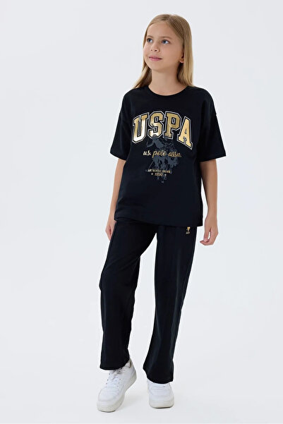 U.S. Polo Assn. 4-15 Years Old Licensed Us Polo Assn Girl's Set-Black