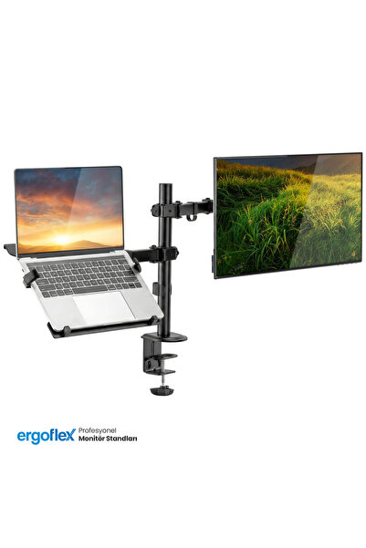 Ergoflex Ef74 Steel Design 2-8 Kg Double Arm Lift 13"-30" Monitor & 10-17" La...