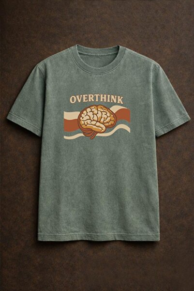 technomonkey تي شيرت قطني مطبوع باللون الأخضر للجنسين من Overthink
