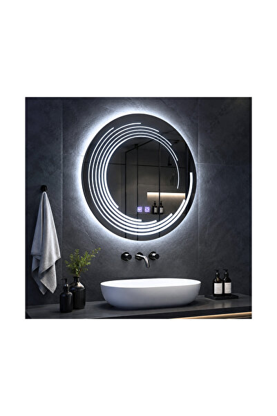 OPTIM DEKO Oglinda Baie Premium, Iluminare LED cu Touch, Design, Sistem Dezab...