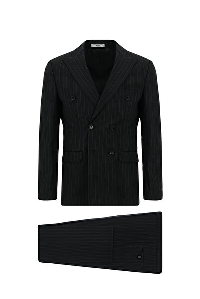 Kiğılı 7 Drop Slim Fit Slim Fit Striped Double-Breasted Piece Suit