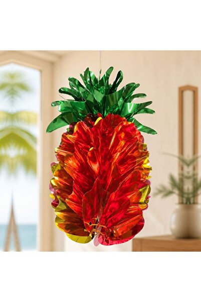 partidolu Asmalı Ananas Şeklinde Metalik Petekli Sarkıt Süs 40 cm hawai