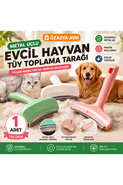 Özasya AVM Metal Uçlu Evcil Hayvan Tüy Toplama Tarağı