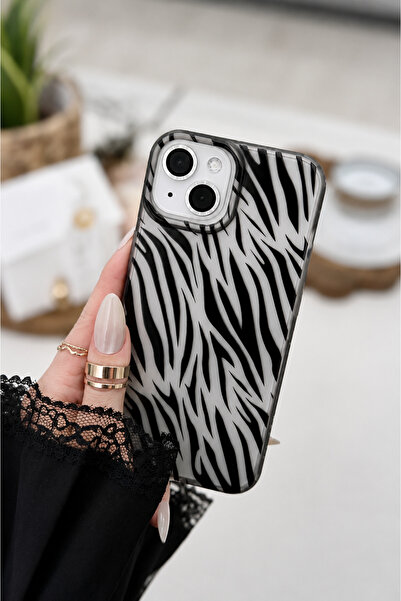Go Aksesuar Iphone 13 - 14 ve 15 Uyumlu Darbe Önleyici Mat Şeffaf Baskılı Sil...