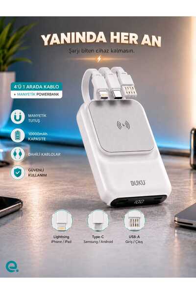 Buku Magsafe Manyetik Kablosuz & kablolu Powerbank