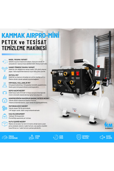 Kammak Petek Temizleme Makinası AirPro-Mini Çift Yönlü Havalı Darbeli Kompres...