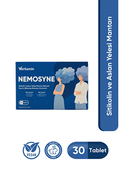 Veritamin Nemosyne Sitikolin ve Aslan Yelesi Mantarı İçeren Takviye Edici Gıda