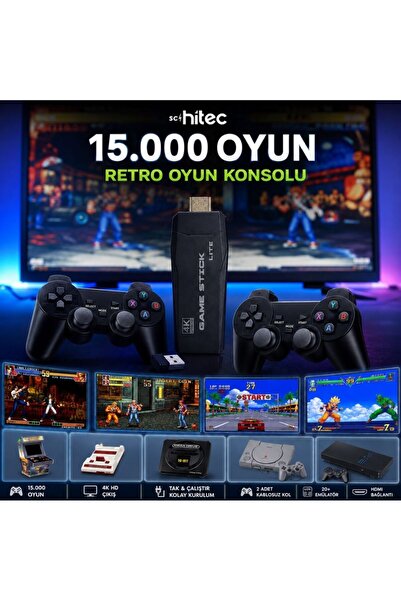 schitec Arcade Yeni 4KHD Retro Game Stick 90 lı Yıllar Atari Makinası Oyunlar...