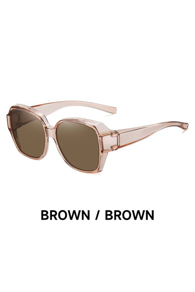 Choice Brown Polarized Sunglasses Can Cover Myopia Glasses Men's and Women's ...