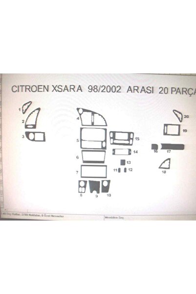 Demircioğlu Oto Aksesuar Marketi Citroen xsara 1997-2002 20 pieces torpedo co...