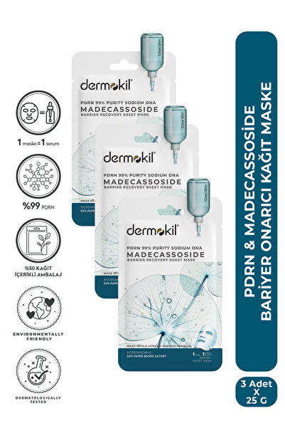 Dermokil Pdrn & Madecassoside Barrier Repair Paper Face Mask 25 g X 3 Pieces