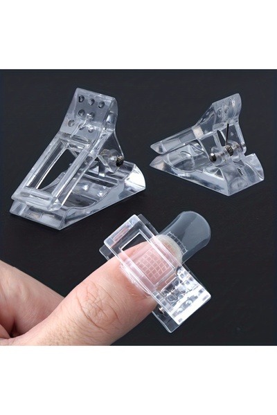 Choice 5 Transparent Acrylic Nail Clip Transparent Gel Quick Building Nail Ti...