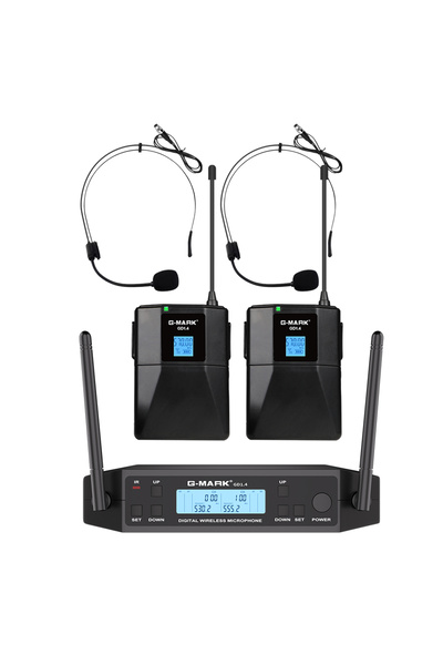 Choice ميكروفون لافالير لاسلكي احترافي G-MARK GD1.4 UHF مع سماعة رأس ومشبك للجسم