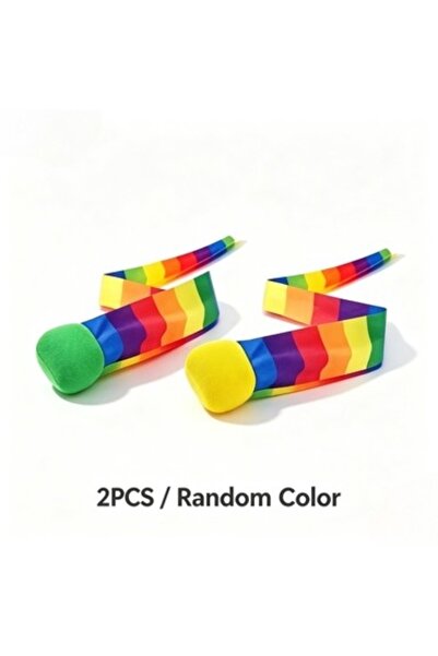Choice1 2PC Random color Rainbow Ribbon Throwing Ball Kids Outdoor Sensory Pl...