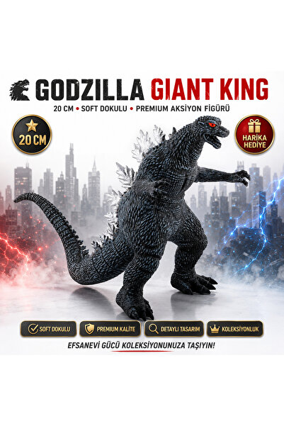 e-life shop Godzilla Giant King Figür 20 CM Soft Dokulu Aksiyon Karakter Oyun...