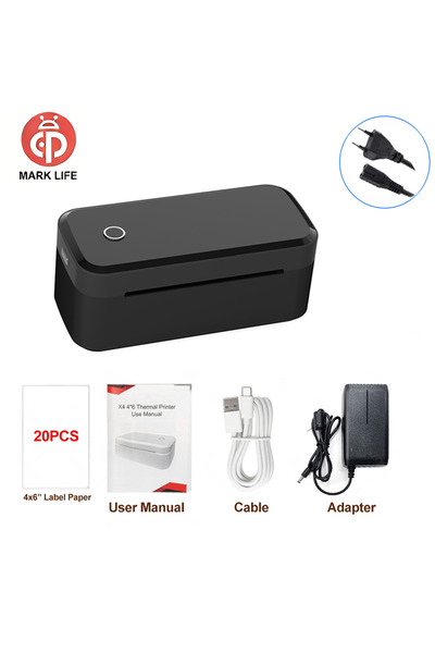 Choice10 X4 black EU Marklife Thermal Label Printer X4 Small Shipping Label P...