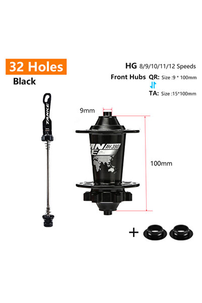 Choice 32H Black QR-TA F TANKE 120 Click Hub 6 Bearing MTB Mountain Bike Hub ...