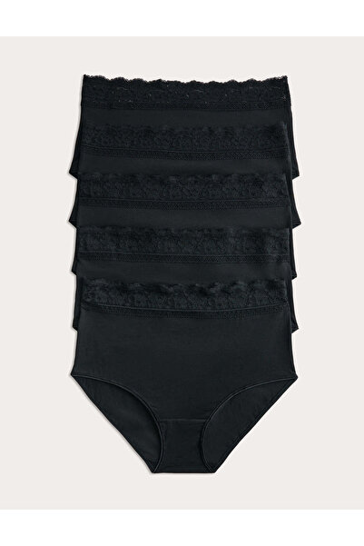 Marks & Spencer 5'li Dantel Detaylı Full Brief Külot Seti