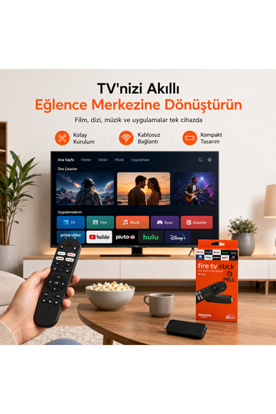 Pell Akıllı TV Dönüştürücü Medya Oynatıcı 10K HDR Destekli, Wi-Fi 6 Sesli Kom...