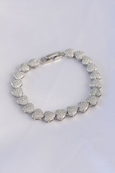 Inure Jewelry سوار من سلسلة Vip مصنوع من النحاس الزركونيوم باللون الفضي على ش...