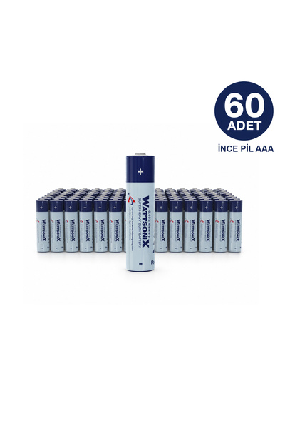 Wattson Aaa Çinko Karbon Ince Pil 60 Adet
