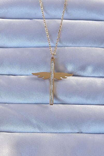 Inure Jewelry 316L الصلب الذهب اللون الزركون حجر الميكايل قلادة