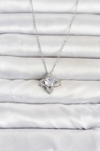 Inure Jewelry 316L الصلب سلسلة فضية اللون البرسيم نموذج قلادة المرأة